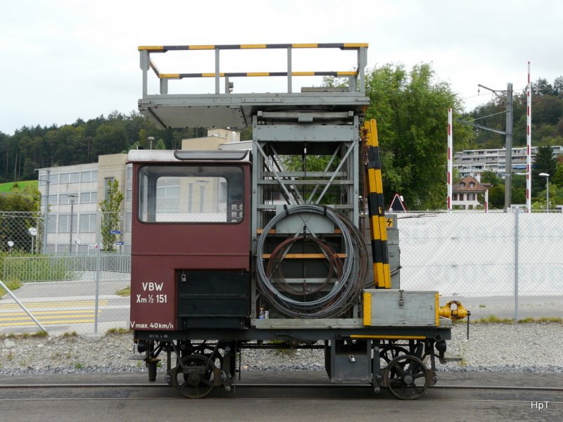 RBS - Dienstfahrzeug fr den Streckenunterhalt Xm 1/2 151 ausgestellt bei der RBS in der Werksttte Worberboden in Worb anlsslich des Tag der offen Tr am 22.08.2009