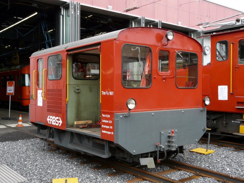 RBS - Tm 2/2 161 ausgestellt bei der RBS in der Werksttte Worberboden in Worb anlsslich des Tag der offen Tr am 22.08.2009