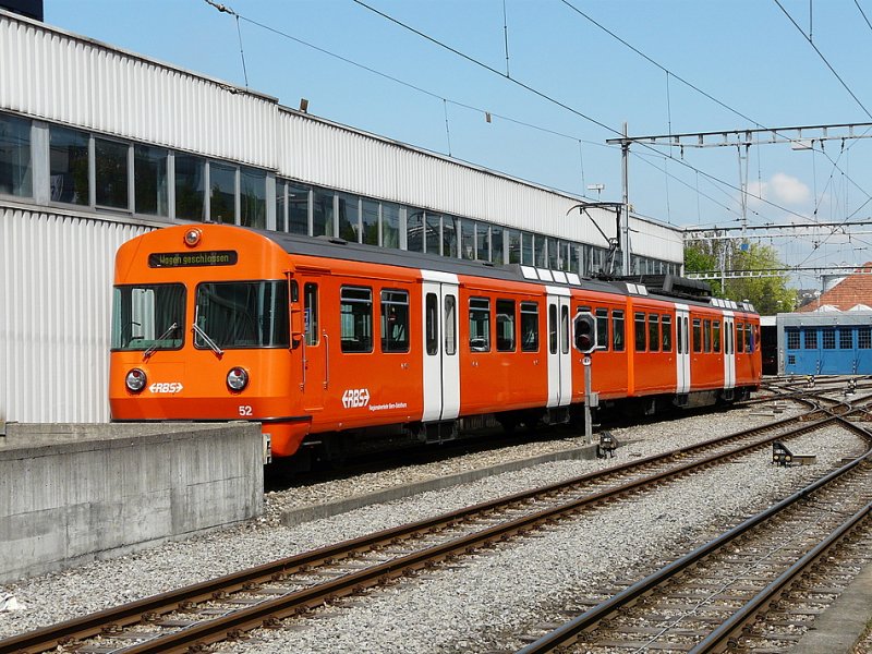 RBS - Triebwagen Be 4/8 52 in Worblaufen abgestellt am 01.05.2009