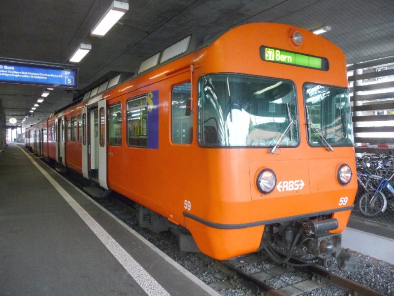 rbs - Triebzug Be 4/12 59 im Endbahnhof von Worb am 12.09.2008