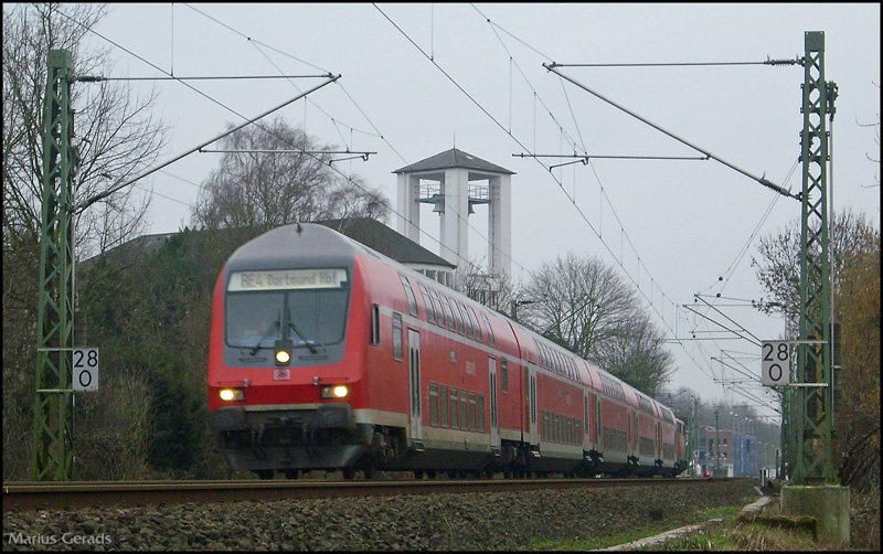 RE 10431 bei der Ausfahrt von Geilenkirchen 1.3.2009