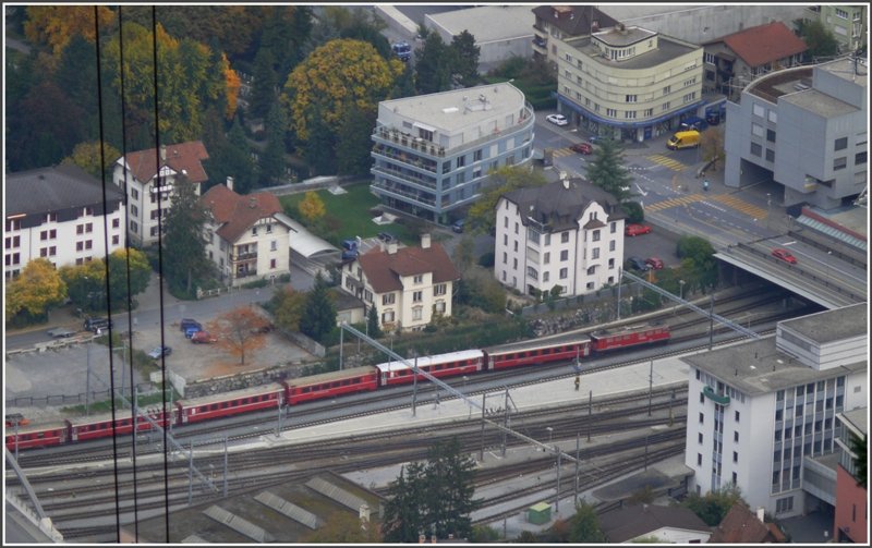 RE 1124 mit Ge 6/6 II aus St.Moritz fhrt in Chur ein. (16.10.2008)
