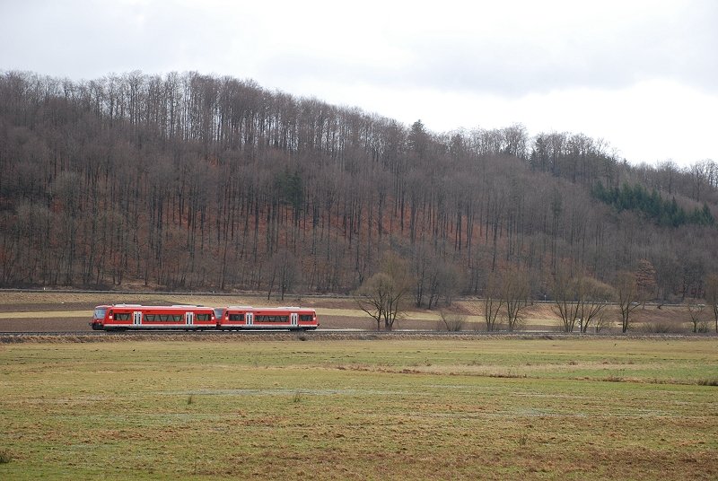 RE 22535 nach Ulm Hbf. Aufgenommen bei Knigsbronn am 02.03.08.