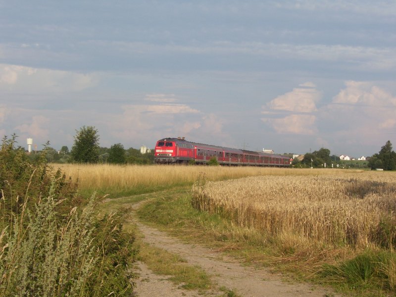 RE 32688 am 29.7.2008 bei Buchloe auf der Fahrt nach Memmingen