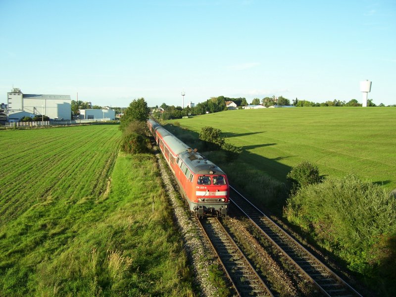 RE 32992 verlsst Buchloe am 8.9.2008 in Richtung Kempten.