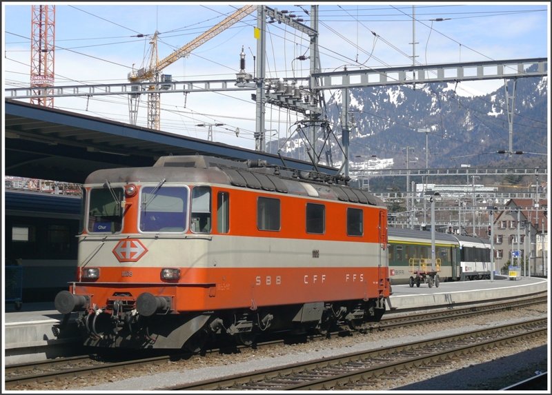 Re 4/4 II 11108 in Chur. (17.03.2009)