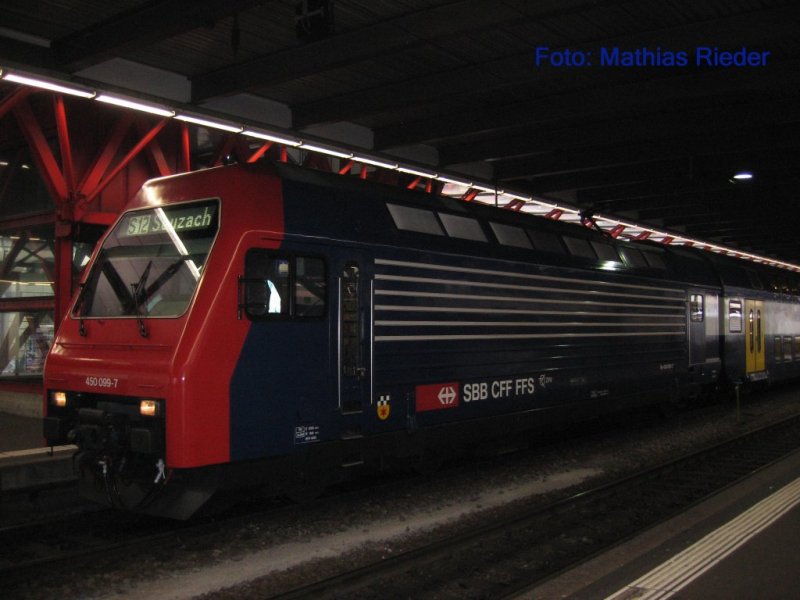Re 450 099-7  Volketswil  Verkehrt seit Anfang 08 wieder auf der S- Bahn Zrich. Die Lok war in der HW Zrich und erhielt eine Rev. am 25.01.08 in Winterthur