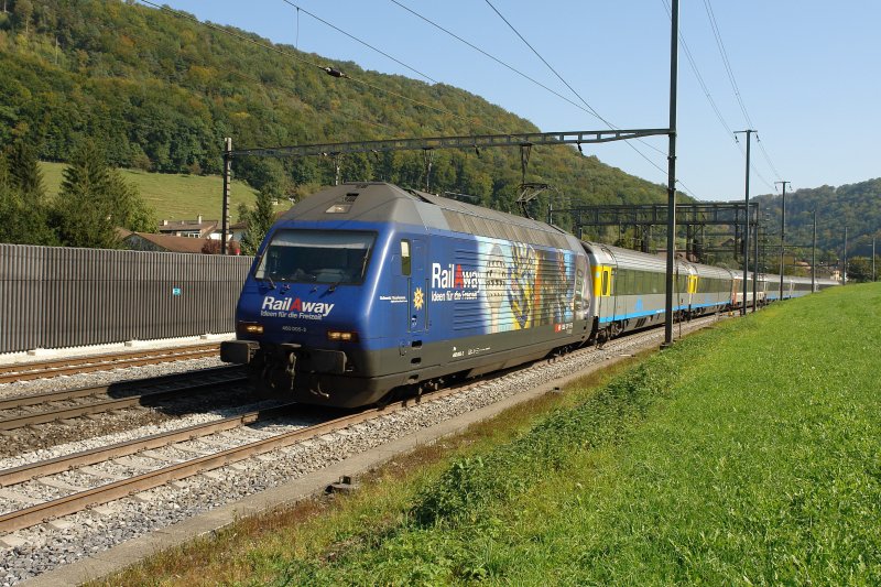 Re 460 005 Railaway et Eurocity Cisalpin vers Tecknau 16 septembre 2007