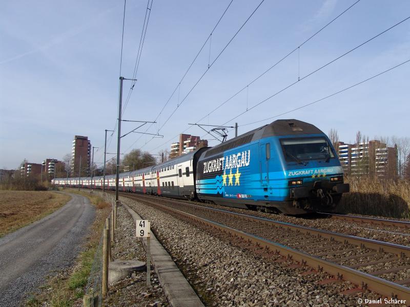 Re 460 034  Zugkraft Aargau  am 20.11.05 zwischen Cham und Zug
