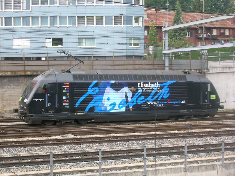 Re 465  003   Elisabeth ex Mystery Park  am 10.08.2006 in Spiez.