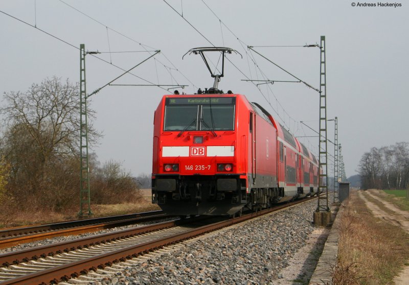 RE 4706 (Konstanz-Karlsruhe Hbf) mit 146 235-7  am km 70,7 22.3.09