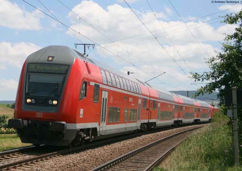 RE 4712 nach Karlsruhe HBF mit Schublok 146 231-6 am B Pfohren 29.6.08