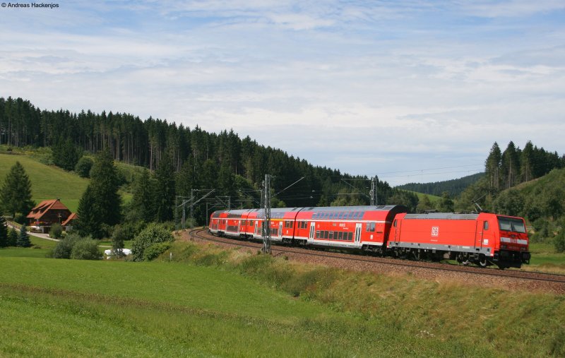 RE 4712 Nach Karlsruhe mit Schublok 146 229-0 am km 70,0 10.08.08
