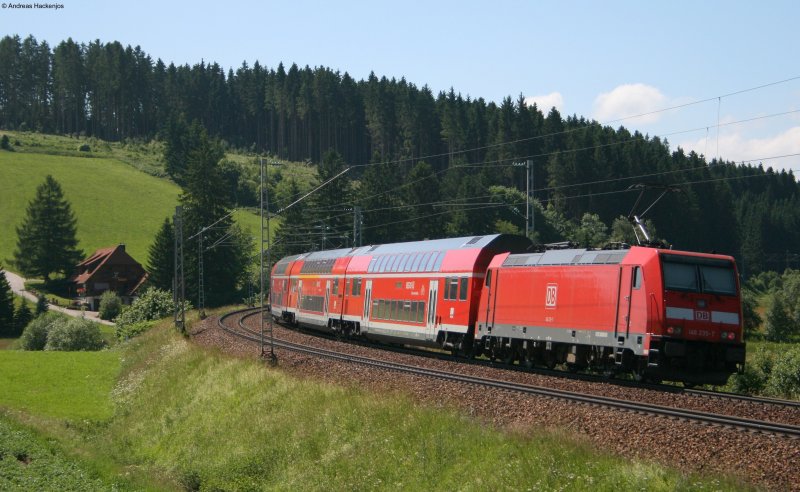 RE 4716 mit Schublok 146 235-7 am km 70,0 28.6.08