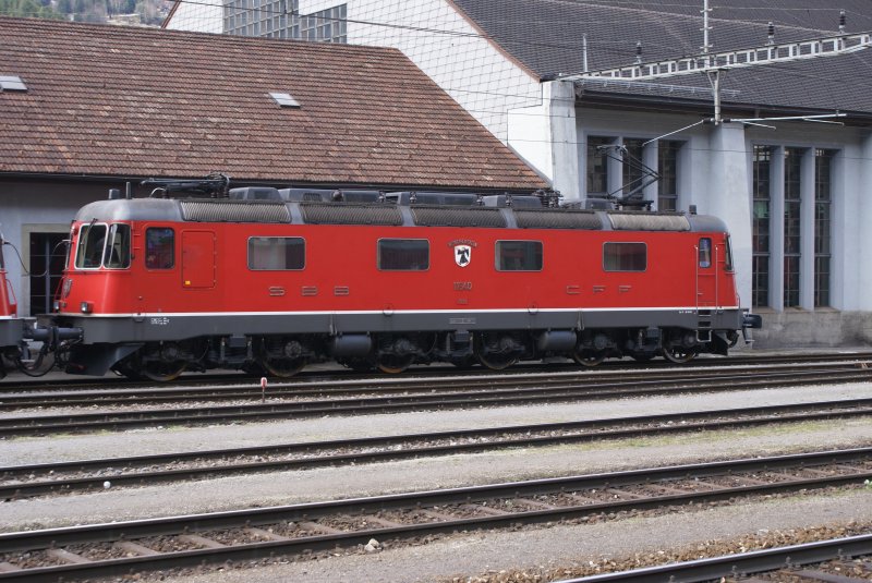 Re 6/6 11640 steht am 28.3.09 in Erstfeld.