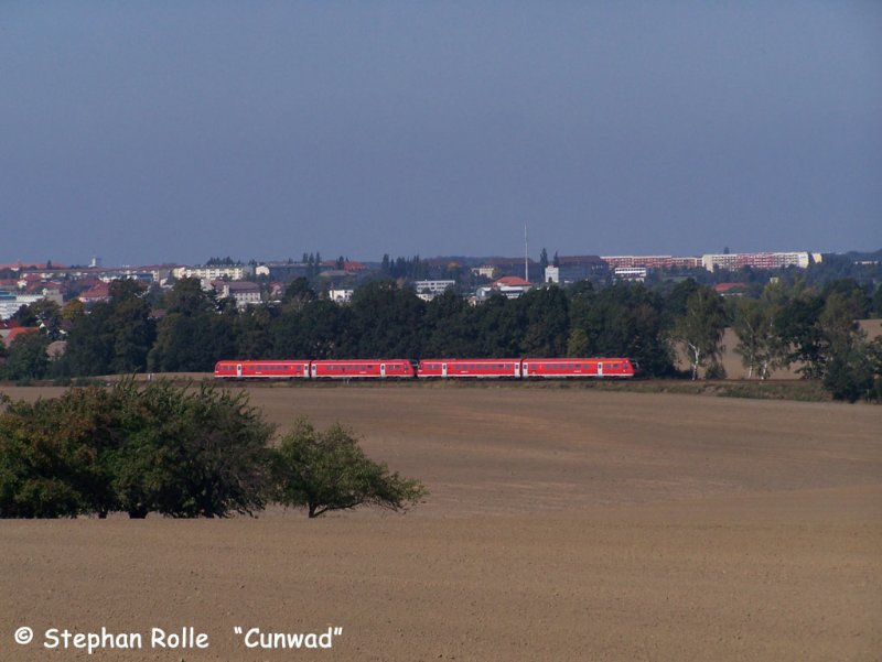 RE1 von Dresden Hbf nach Grlitz kurz hinter Bautzen (28.09.2008)