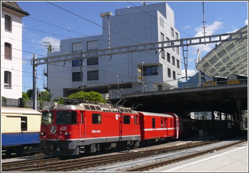 RE1228 Ge 4/4 II 631 *Untervaz* in Chur. (19.07.2009)