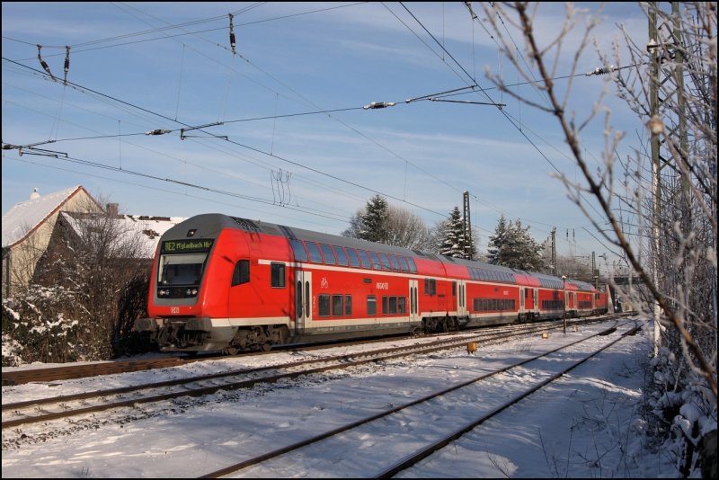 RE2 (RE 10218)  Rhein-HAARD-Express , Mnster(Westf)Hbf - Mnchengladbach Hbf, erreicht Haltern am See. (09.01.2009)
