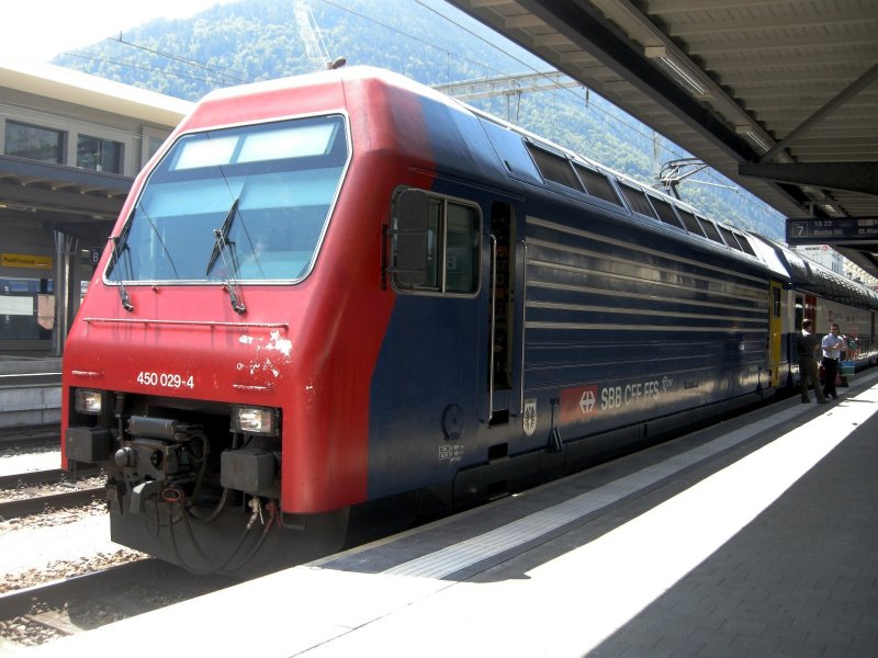 Re450 029-4 am 16.8.08 in Chur.An diesem Tag wurden diese Zge wegen einem Streckenunterbruch zwischen Sargans und Buchs zwischen Sargans und Chur eingesetzt.