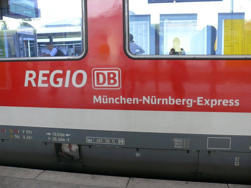 Regio DB Mnchen Nrnberg Express in Nrnberg Hbf