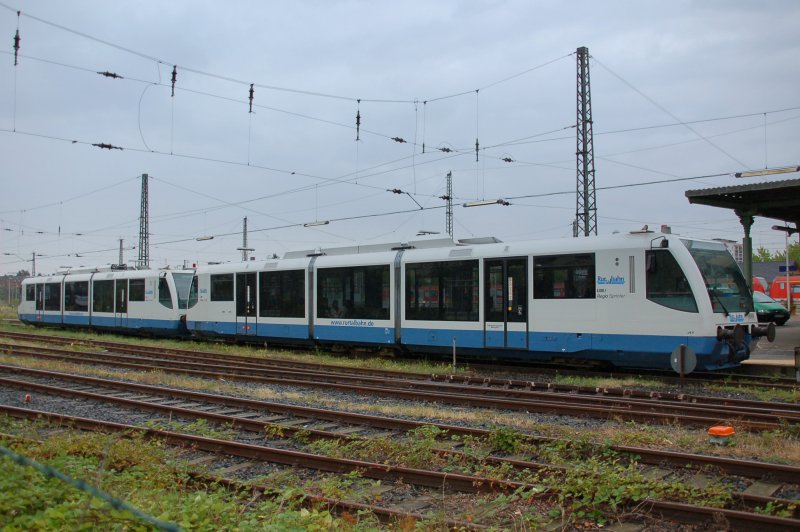 Regio Sprinter 6.009.1 mit einer weiteren Einheit der Rurtalbahn GmbH im Bahnhof Dren am 30.07.2007.