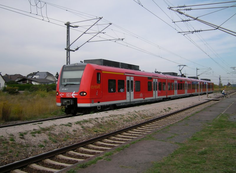 Regionalbahn nach Worms Hbf am 09.09.2009 in Hofheim (Ried)