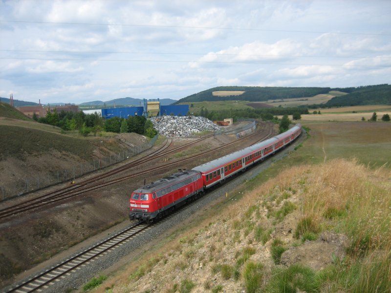 Regionalexpress nach Hannover mit Schiebelok 218 449 (17.7.2007)  (RE 14306)