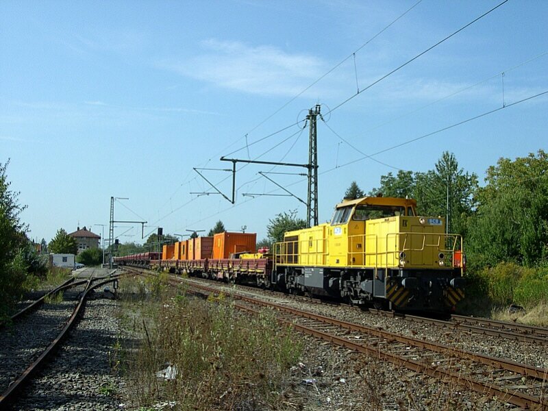 Remsbahn 2007 - Etwas Bremsprobleme hatte die Bayrische Cargobahn am 17.09.2007 im Bahnhof von Endersbach. Ganze 5 Stunden blockierte die G 1600 (V200 001) mit ihrem Bauzug das durchgehende Hauptgleis 2. Somit mussten alle Zugfahrten in Langsamfahrt ber Gleis 1 gefhrt werden.