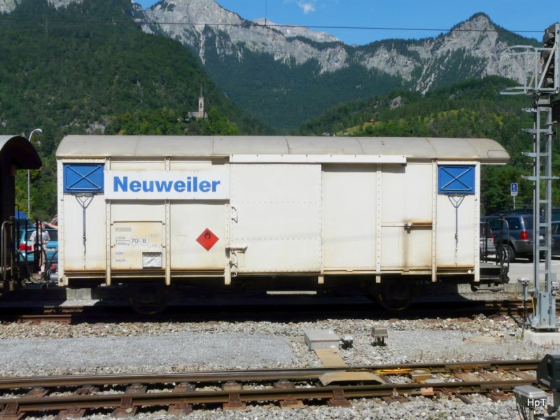 RhB / NEUWEILER  - Gterwagen P 10118 abgestellt in Reichenau am 26.07.2009