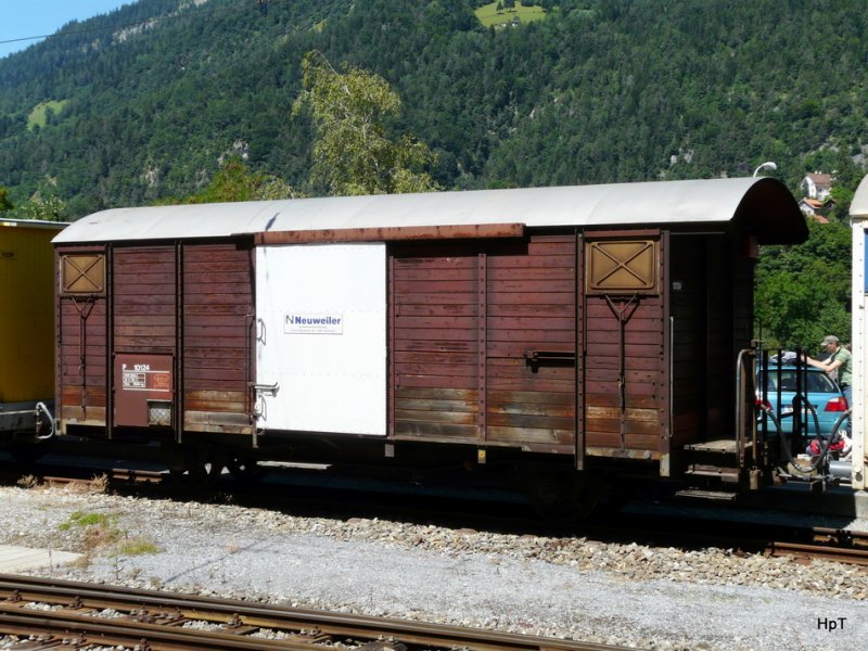RhB / NEUWEILER  - Gterwagen P 10124 abgestellt in Reichenau am 26.07.2009