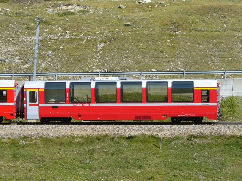 RhB - Bernina Panoramawagen 1 Kl. Api 1302 unterweg auf der Benina Linie am 25.08.2007
