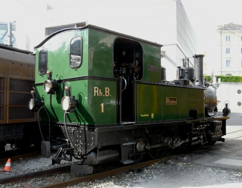 RhB - Dampflok G 3/4  1  im Bahnhofsareal von Chur am 25.05.2008