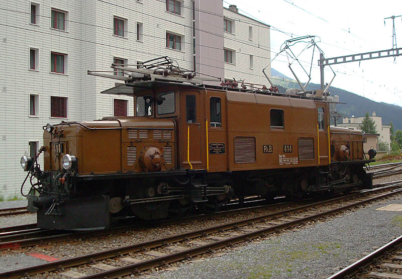 RhB-Krokodil Ge 6/6 I Nr. 414 in Davos. Jubilum 100 Jahre Davos - Filisur, 04. Juli 2009