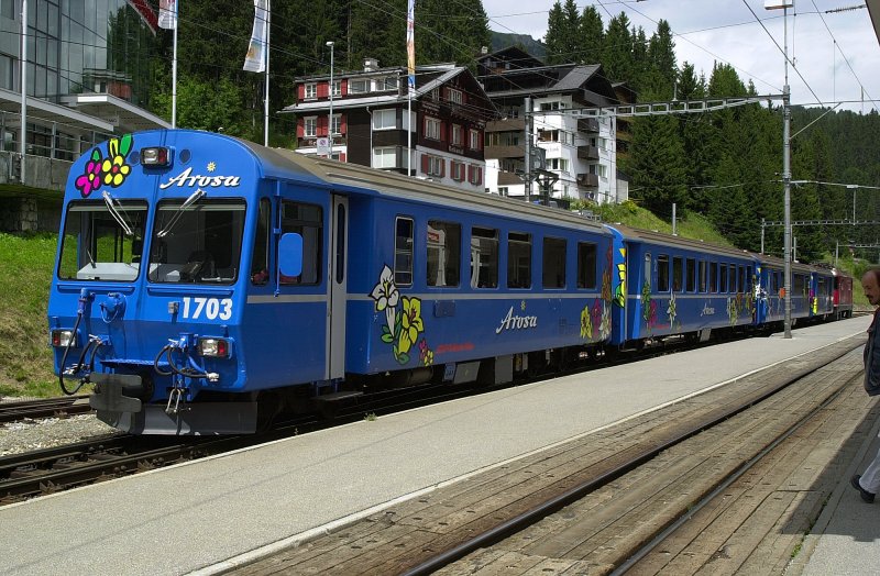 RHB mit sonder Bemalung in Arosa.
29.07.2008