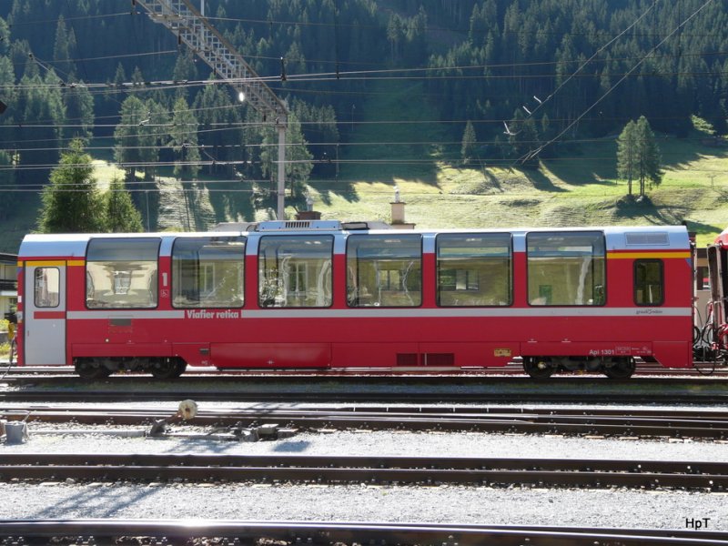 RhB - Personenwagen 1 Kl. Api 1301 abgestellt in Davos am 26.07.2009