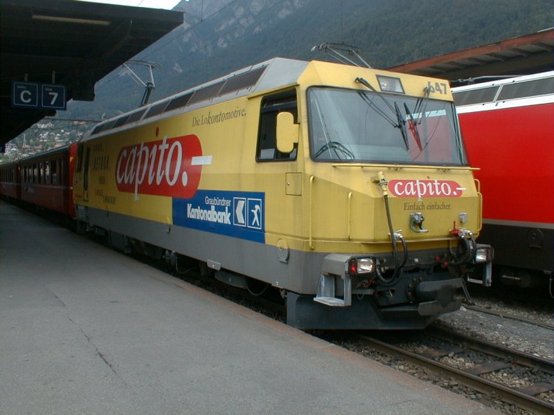 RhB Werbelok Ge4/4 III am 09.07.00 in Chur/GR Schweiz