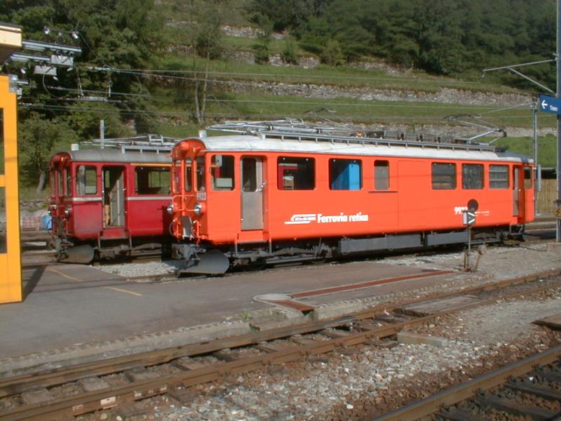 RhB,Berninabahn: Arbeitswagen Xe 4/4 am 18.08.00 in Poschiavo