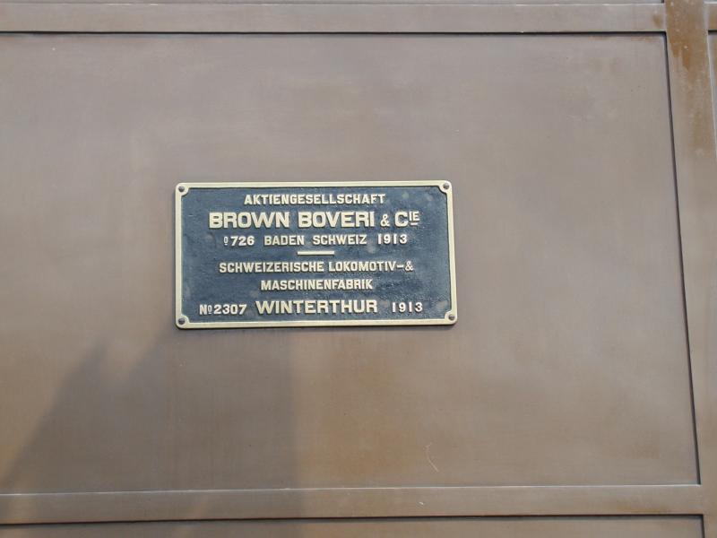 RhB,Das Fabrikschild der Ge 2/4,Landquart den 02.09.03