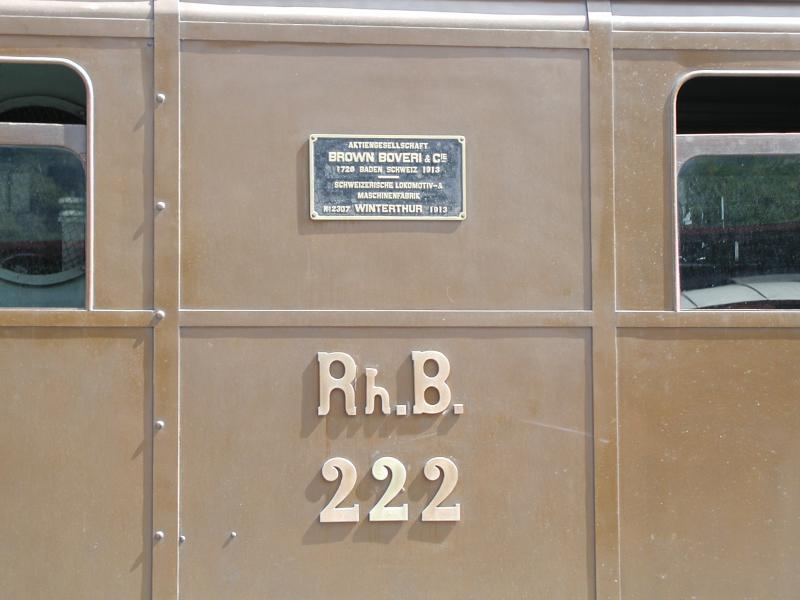 RhB,Die seitliche Beschriftung der  90 jhrigen  
02.09.03 Landquart