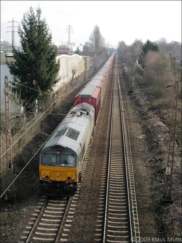 RN 266 452-2 mit dem Opel-Zug in Gelsenkirchen. 13.03.2009