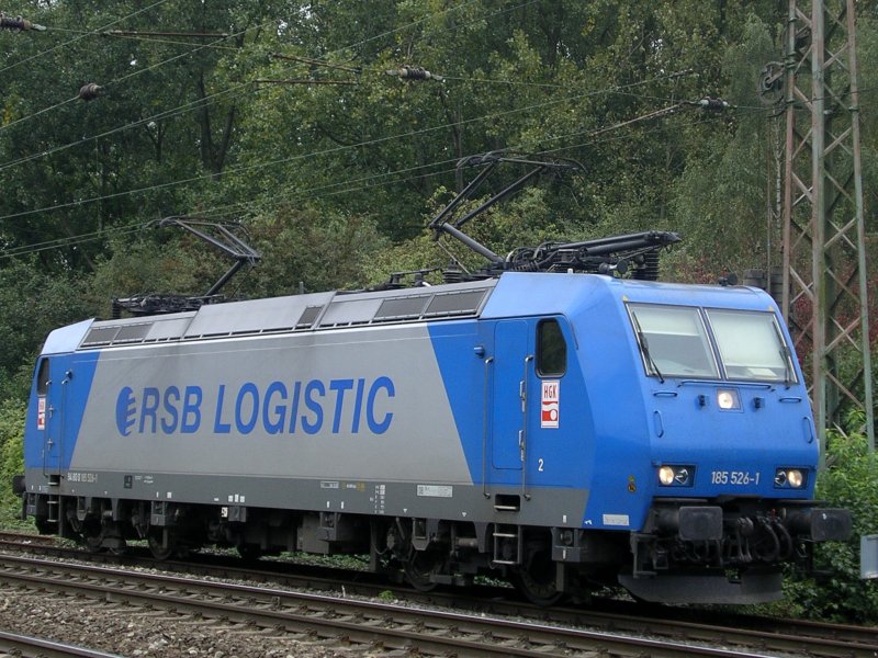 RSB Logistik,185 526-1,angemietet von HGK, in GE-Bismarck.(23.09.2008)