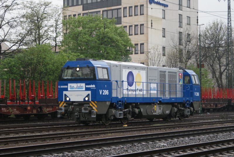Rurtalbahn V 206 als lz in Kln West am 17.04.2009