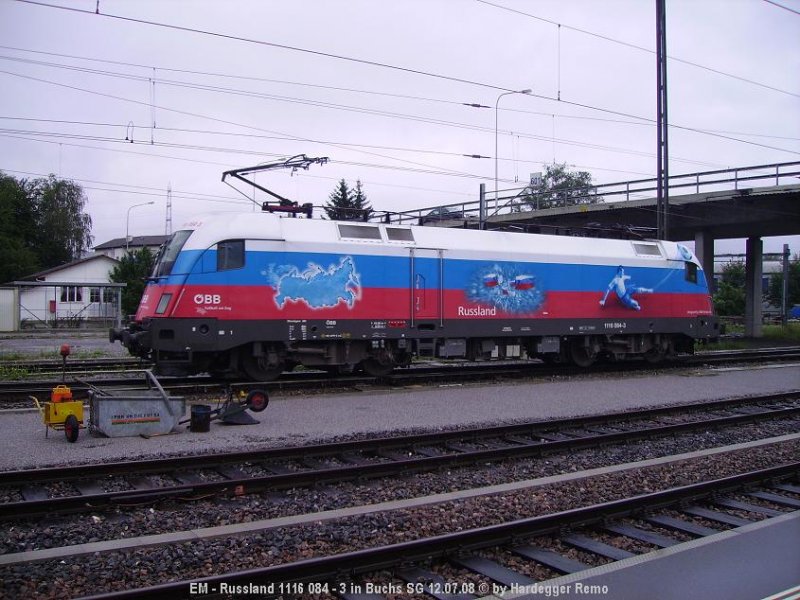 Russlands-Taurus ist 1116 084-3, hier in Buchs SG.
12.07.08