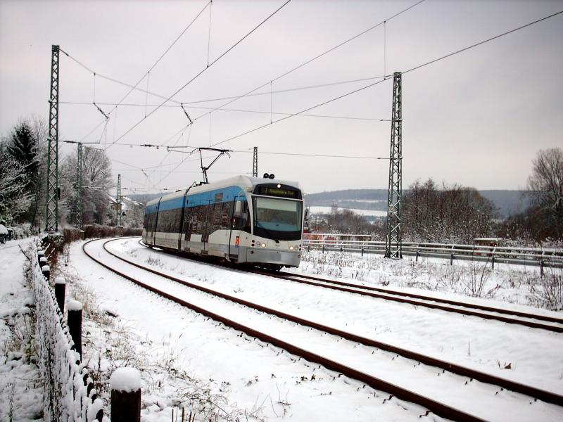 Saarbahn S1 Richtung Riegelsberg-Sd in Hhe Kleinblittersdorf-Sd