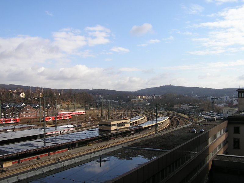 Saarbrcken Hauptbahnhof am 02.03.2007. Blick auf die Ausfahrgruppe in Richtung Homburg (Saar).