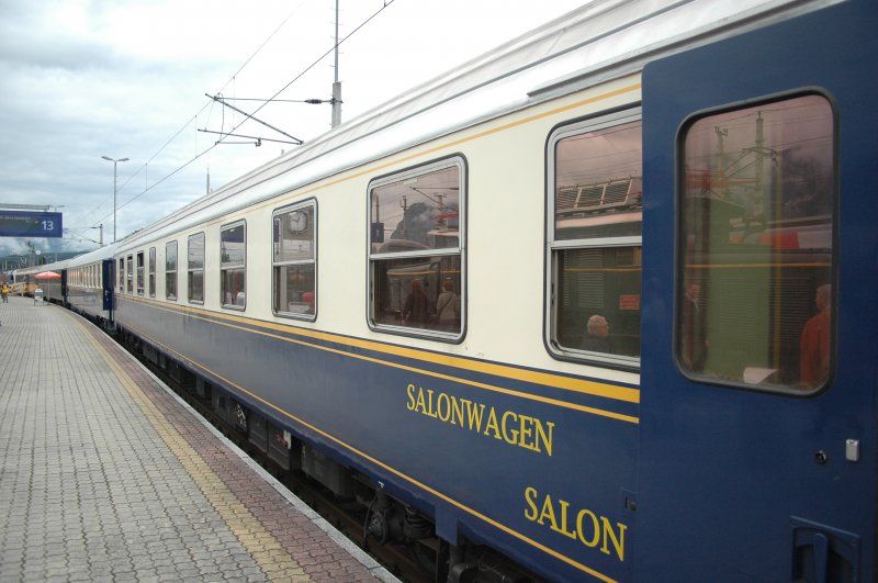 Salonwagen 618189-70001z  am 23.08.08 bei der Parade zu `150 Jahre Eisenbahn in Tirol´ in Wrgl