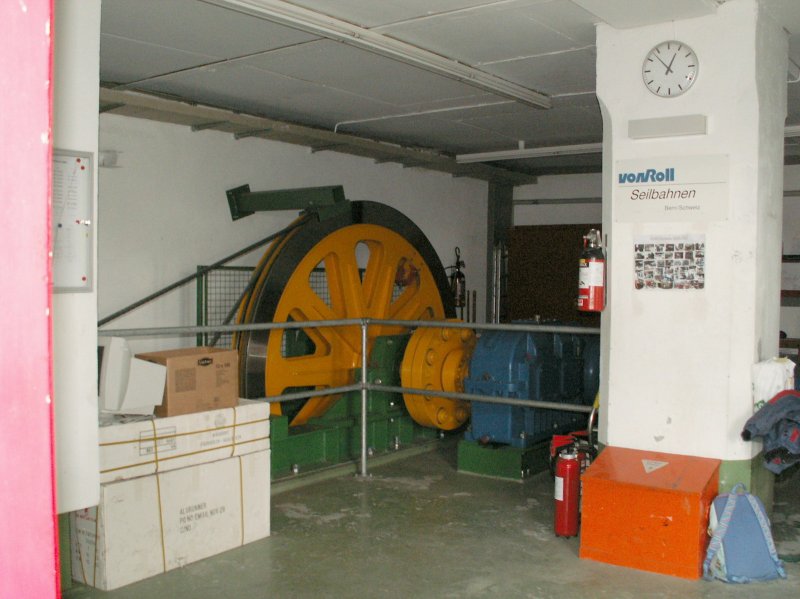 Samedan/Engadin.Blick in den Maschinenraum der Muottas Muragl Bahn in der Bergstation auf 2456m..M.25.06.09