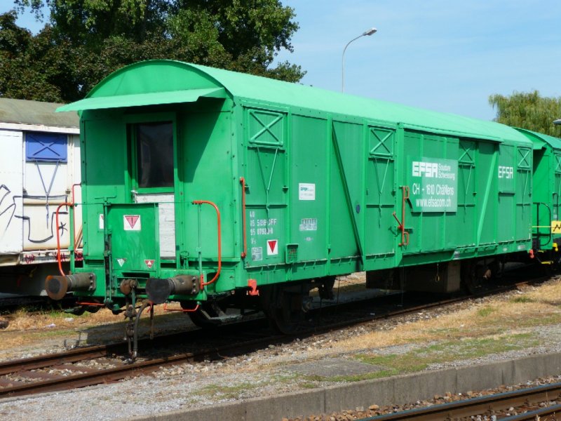 SBB / EFSA - Dienstwagen Vs 40 85 95 07 920-8 abgestellt im Bahnhof von Rorschach am 03.09.2008