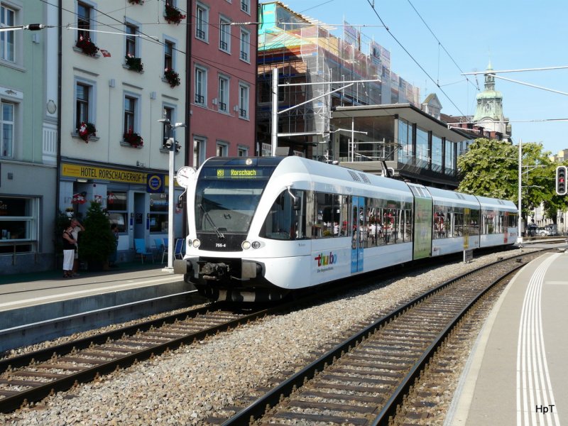 SBB / Thurbo - RABe 2/8  526 755-4 im Bahnhof von Rorschach Hafen am 16.08.2009