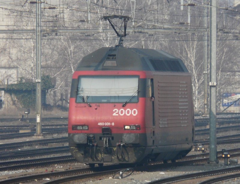 SBB - 460 031-8 bie Rangierfahrt im Bahnhof von Chiasso am 23.02.2008